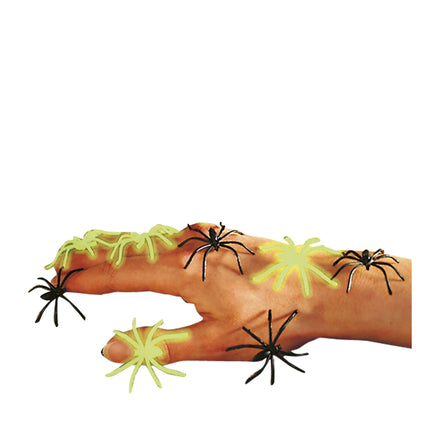 Halloween Fake Spider Glow In The Dark 6pcs