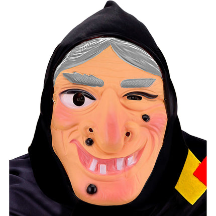 Halloween Maske Hexe mit Kopftuch