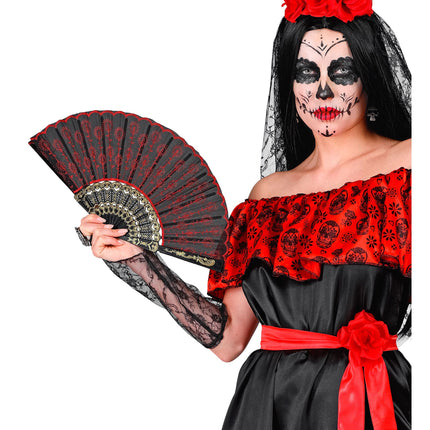 Spanischer Fächer Rot Schwarz