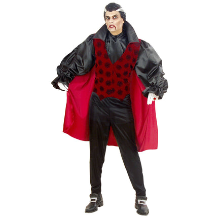 Halloween Kostüm Rot Schwarz Herren Vampir 4-teilig