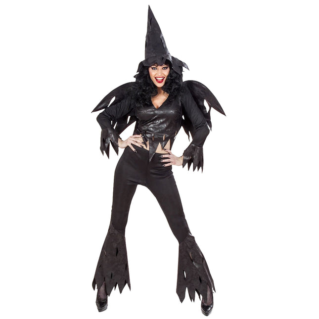 Halloween Kostüm Schwarz Damen Hexe 4 Stück