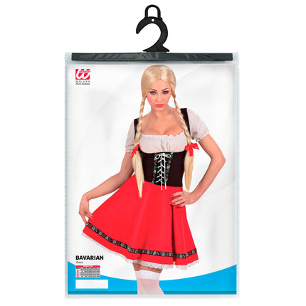 Rot Weiß Dirndl Kleid Oktoberfest Damen