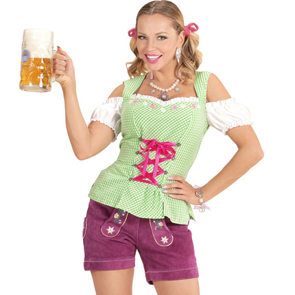 Oktoberfest Bluse Grün Rosa Damen