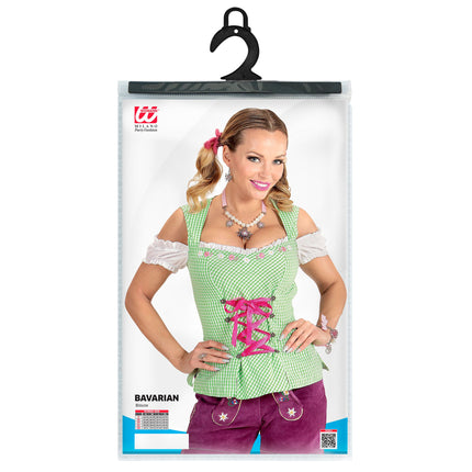 Oktoberfest Bluse Grün Rosa Damen