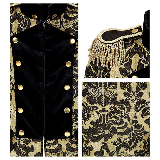 Piratenjacke Gold Schwarz