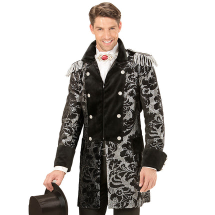 Piratenjacke Schwarz Silber Männer