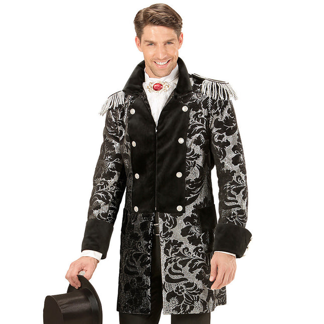 Piratenjacke Schwarz Silber Männer