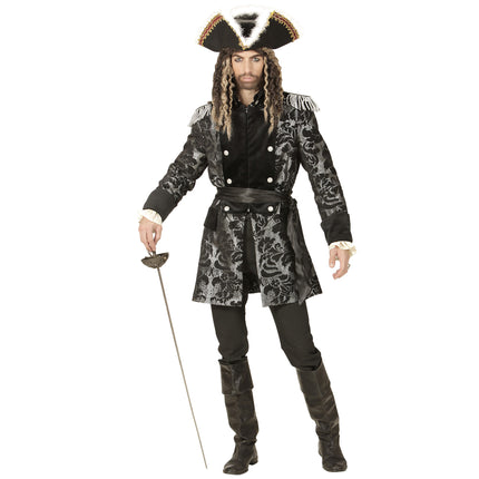 Piratenjacke Schwarz Silber Männer