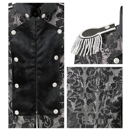 Piratenjacke Schwarz Silber Männer