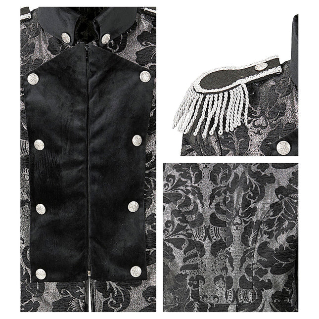 Piratenjacke Schwarz Silber Männer