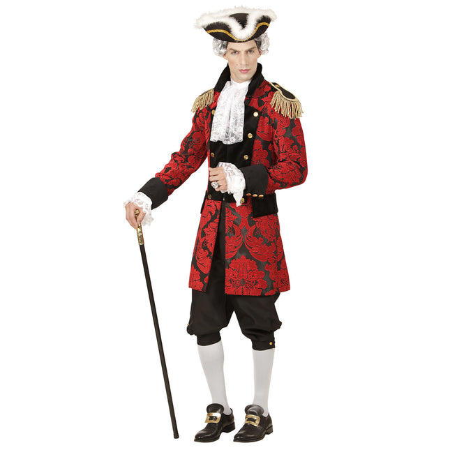 Piratenjacke Rot Schwarz Männer