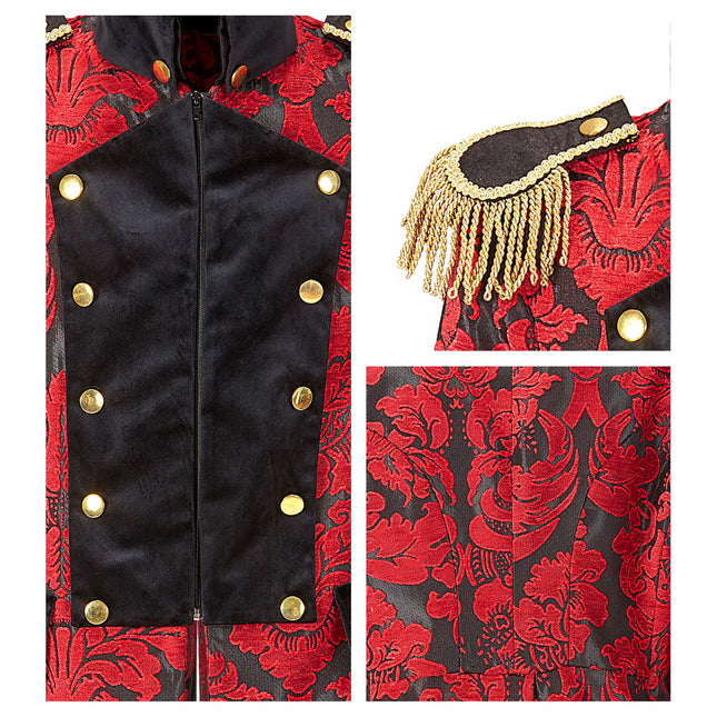 Piratenjacke Rot Schwarz Männer