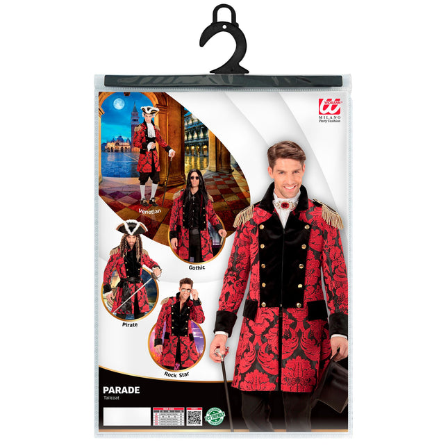 Piratenjacke Rot Schwarz Männer