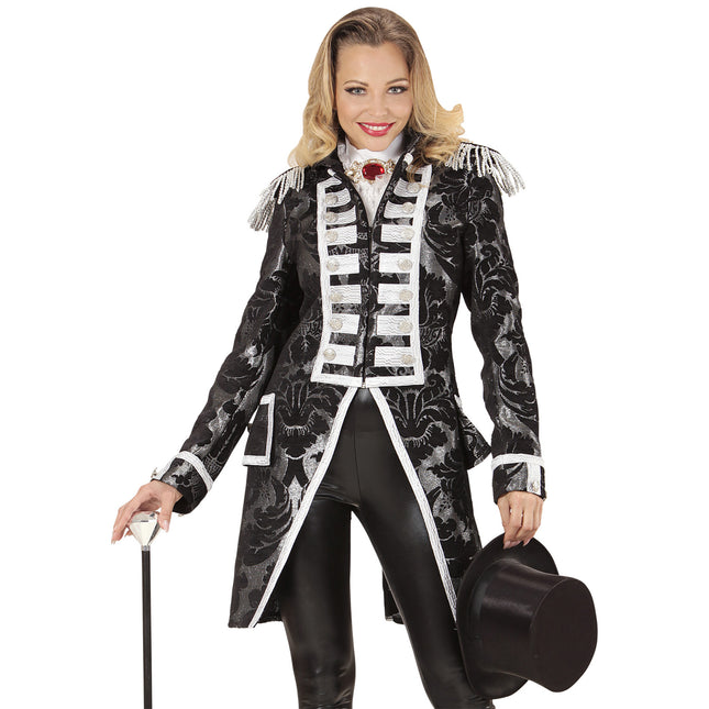 Zirkusjacke Schwarz Silber Damen