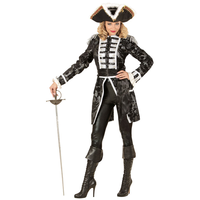 Zirkusjacke Schwarz Silber Damen