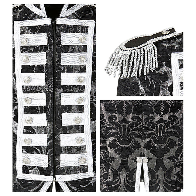 Zirkusjacke Schwarz Silber Damen