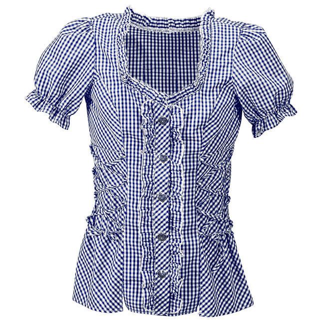 KARIERTE BLUSE BLAU