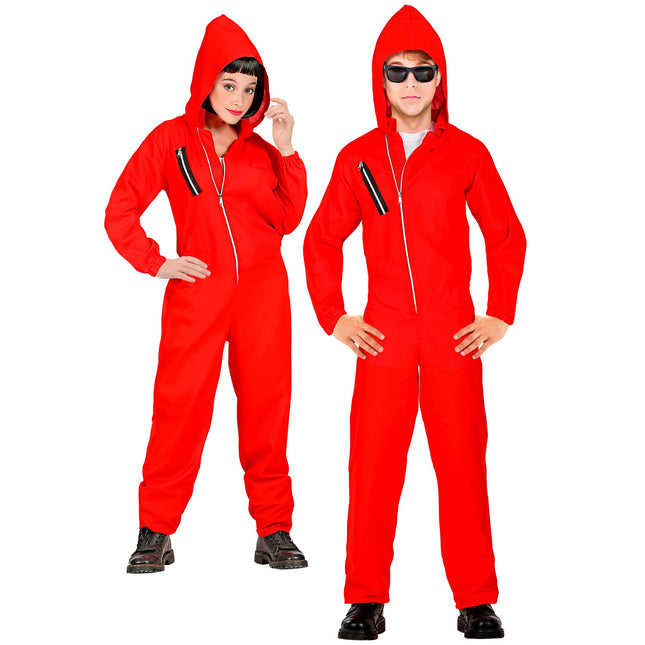 Halloween Kostüm Rot Kind Bankräuber