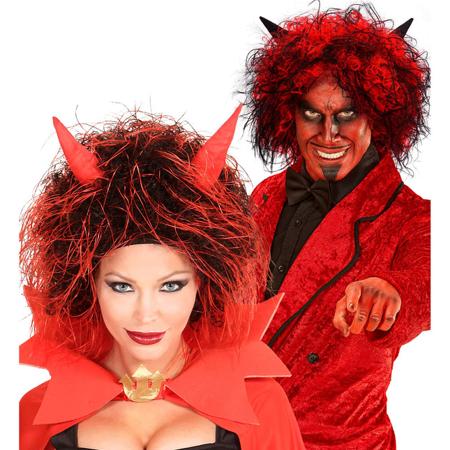 Halloween Perücke Red Devil Kurzes Haar