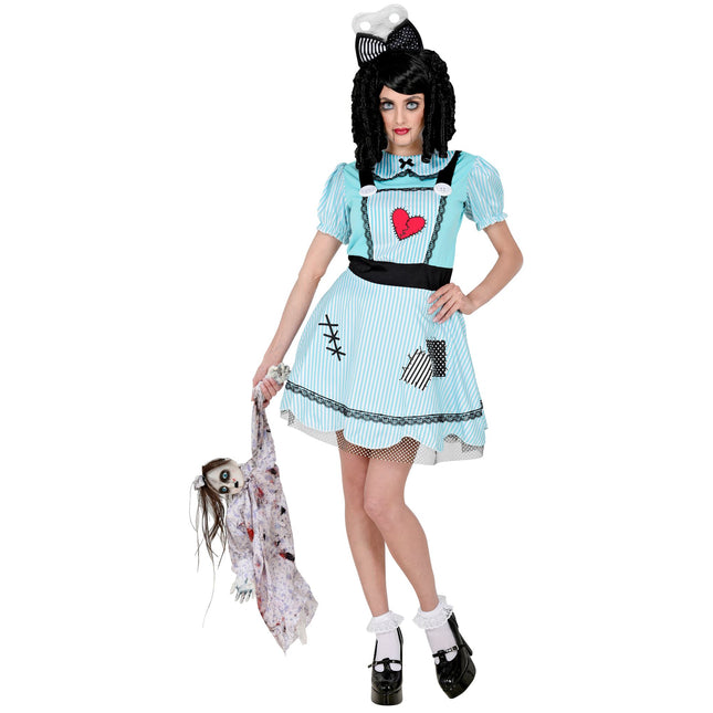 Halloween Kleid Blau Damen Puppe