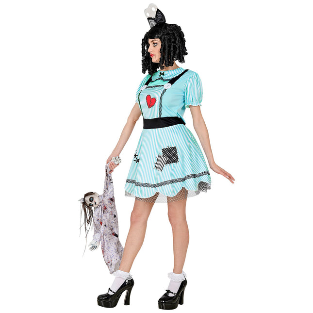 Halloween Kleid Blau Damen Puppe