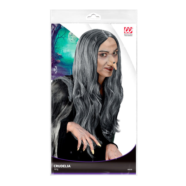 Halloween Perücke Graue Hexe