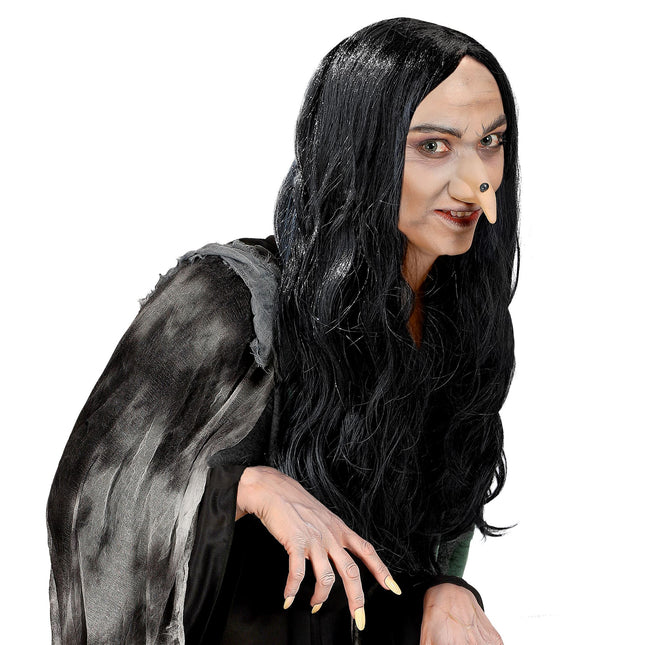 Halloween Perücke Schwarze Hexe