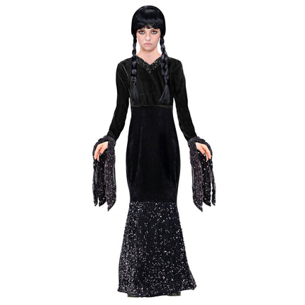 Halloween Kleid Schwarz Mädchen Lang