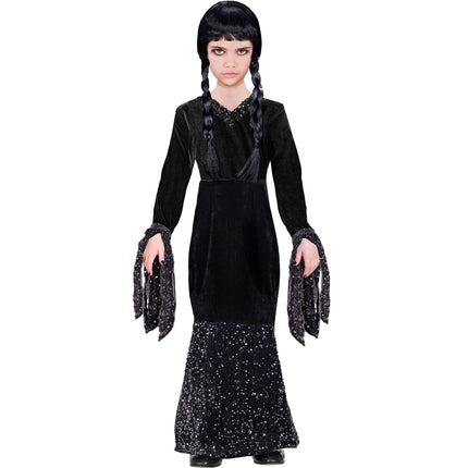Halloween Kleid Schwarz Mädchen Lang