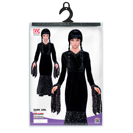 Halloween Kleid Schwarz Mädchen Lang