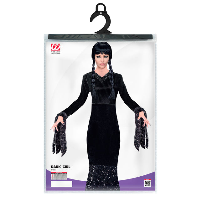 Halloween Kleid Schwarz Damen Lang