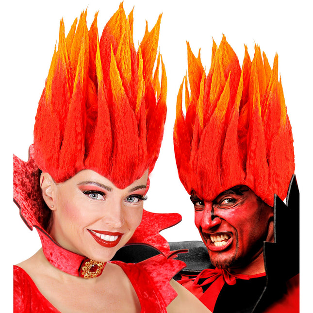 Halloween Perücke Orange Diablo