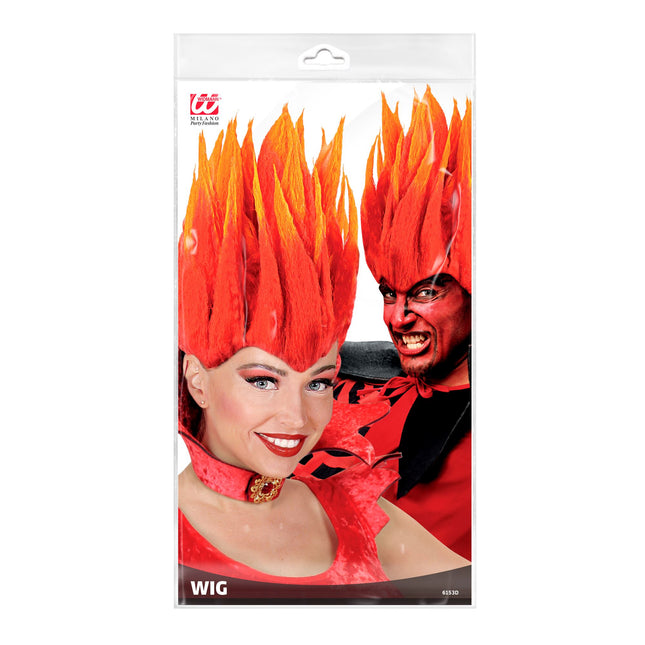 Halloween Perücke Orange Diablo