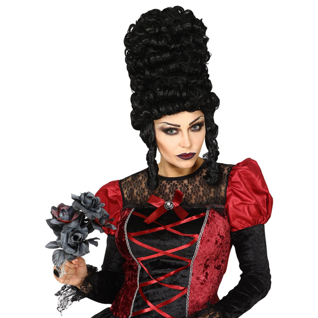 Halloween Perücke Schwarz Gothic