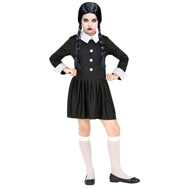 Halloween Kleid Schwarz Weiß Mädchen