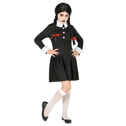 Halloween Kleid Schwarz Weiß Mädchen