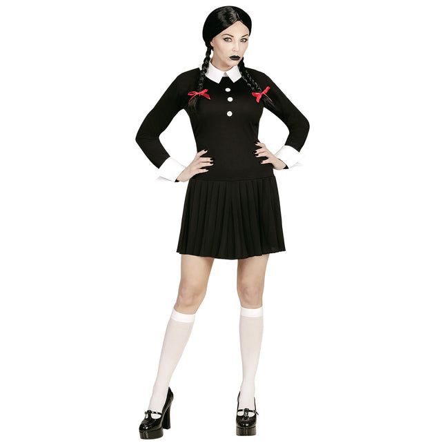 Halloween Kleid Schwarz Weiß Damen
