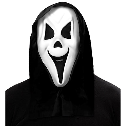 Halloween Maske Weiß Schwarzer Geist