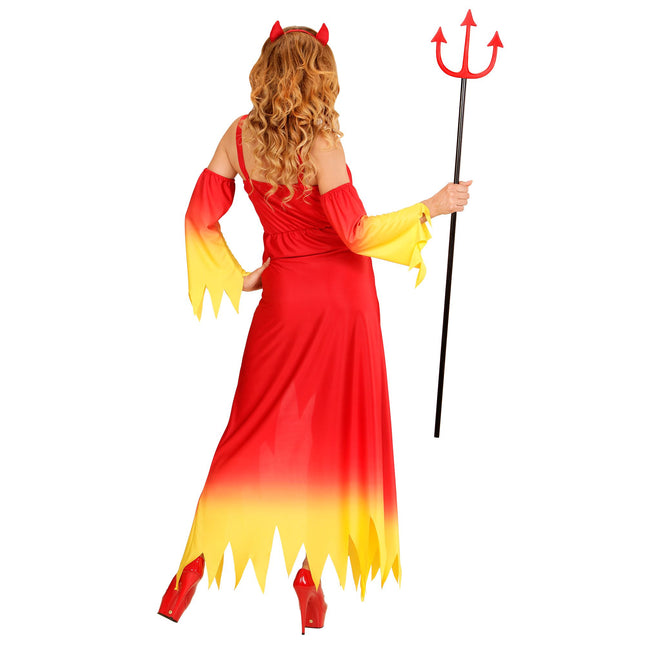 Halloween Kleid Rot Gelb Ladies Devil