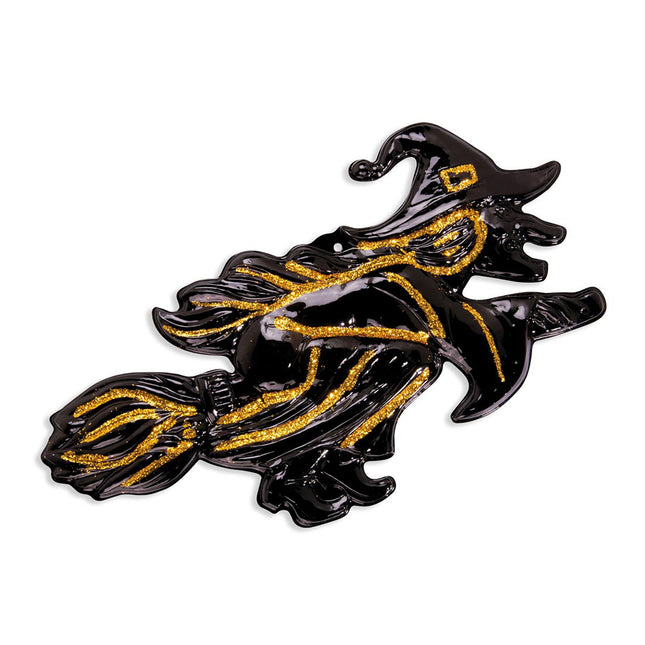 Halloween Wanddekoration Schwarz Gold Hexe