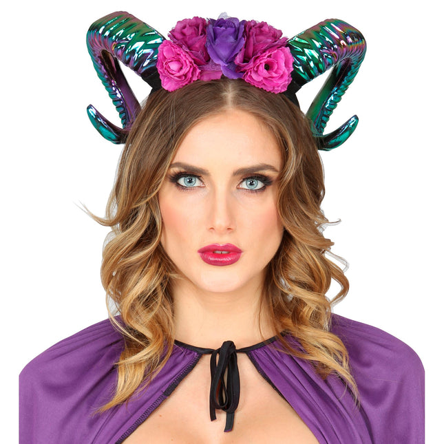 Halloween Haarband Buntes Horn