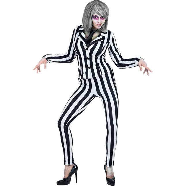 Halloween Kostüm Weiß Schwarz Ladies Spirit