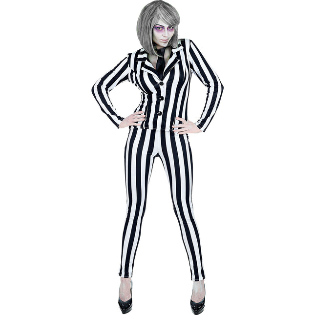 Halloween Kostüm Weiß Schwarz Ladies Spirit