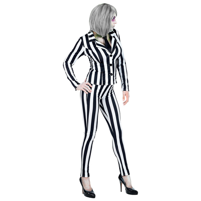 Halloween Kostüm Weiß Schwarz Ladies Spirit