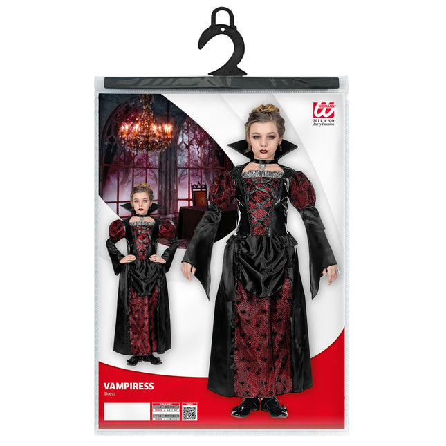 Halloween Kleid Schwarz Rot Mädchen Vampir