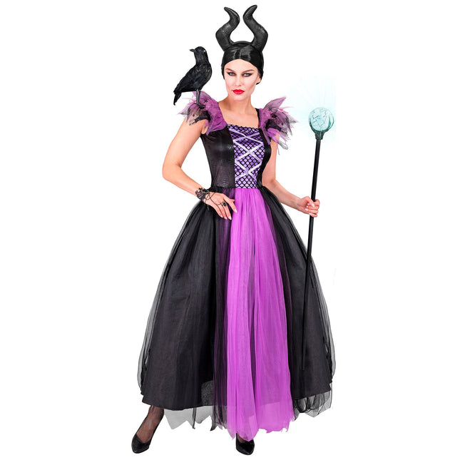 Halloween Kleid Schwarz Lila Malefizia