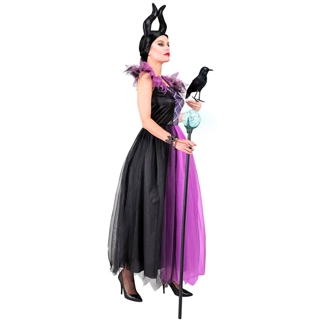 Halloween Kleid Schwarz Lila Malefizia
