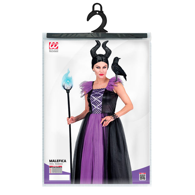 Halloween Kleid Schwarz Lila Malefizia