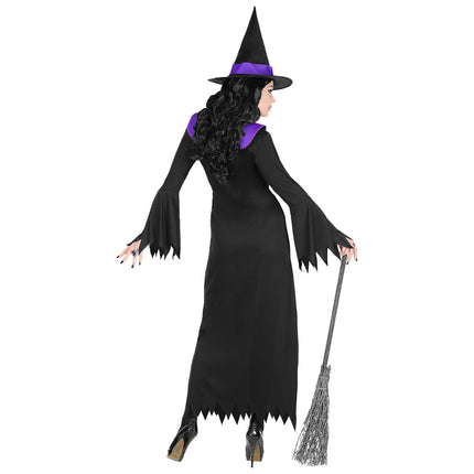 Halloween Kleid Schwarz Lila Damen Hexe