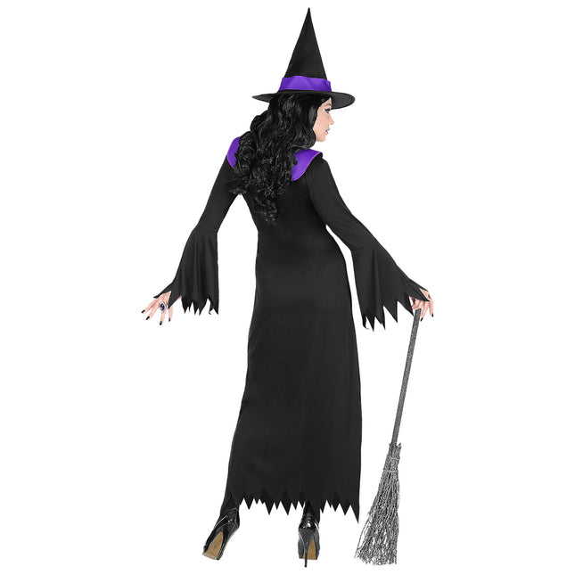 Halloween Kleid Schwarz Lila Damen Hexe